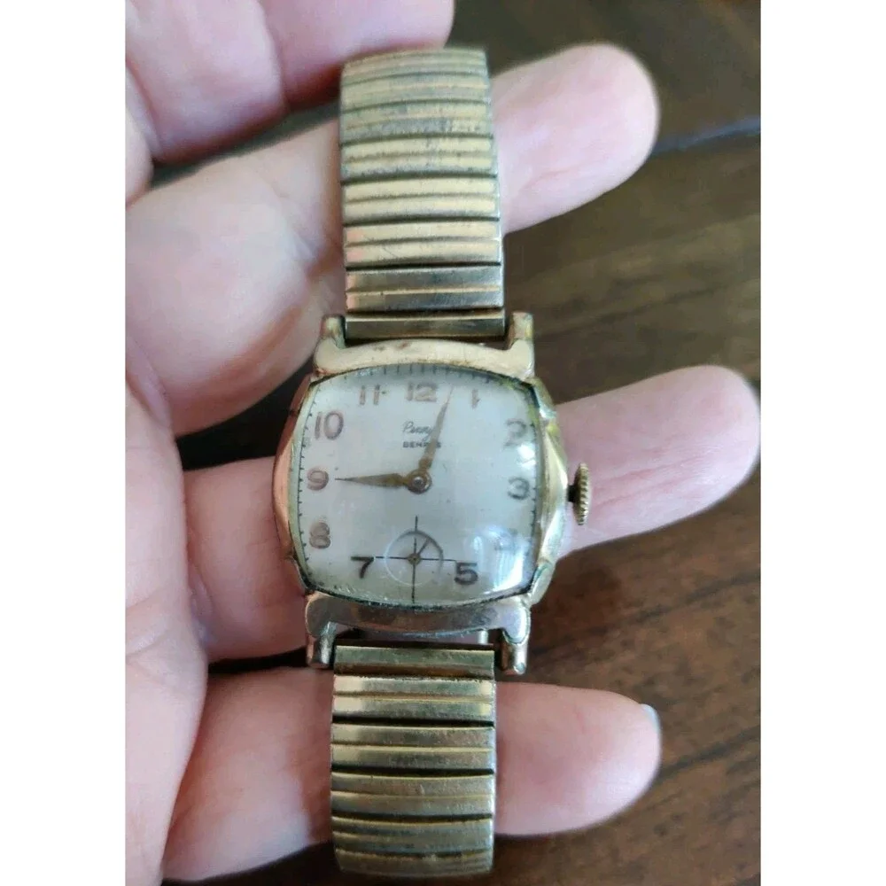 Vintage Penney By Benrus Watch 10k Rolled Gold Plated For Parts Or Repair